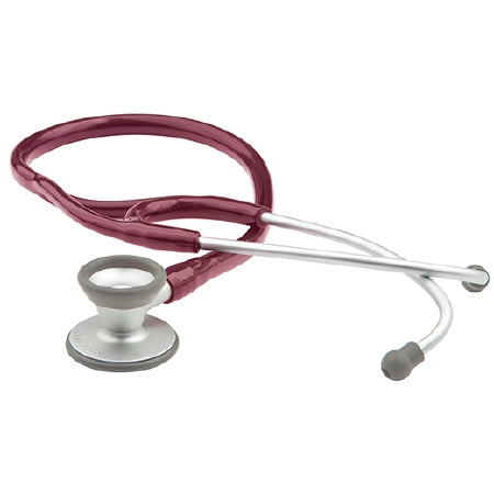 American Diagnostic Corp Adscope 606 Cardiology Stethoscope Burgundy 1-Tube 19 Inch Tube Double Sided Chestpiece - 606BD