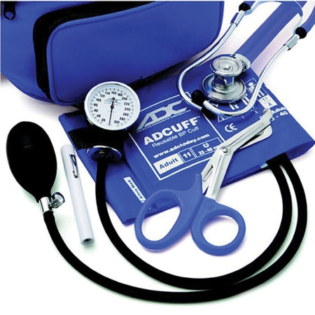 Pro's Combo IV - Aneroid Sphygmomanometer Combo Kit Fanny Pack Essentials Kit Size 11 Nylon Cuff 22 Inch Stethoscope Tube Adscope Sprague Stethoscope - 769-641-11ARB