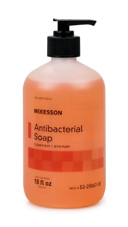 McKesson McKesson Antibacterial Soap Liquid 18 oz Pump Bottle Clean Scent - 53-28067-18