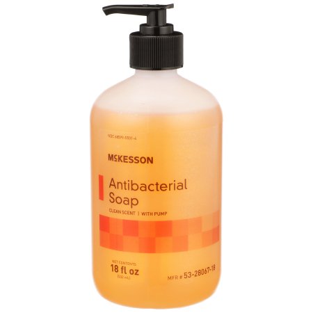 McKesson - Antibacterial Soap Liquid 18 oz. Pump Bottle Clean Scent - 53-28067-18