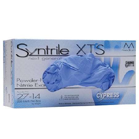 McKesson Medical Surgical Syntrile XTS Exam Glove Small NonSterile Nitrile Standard Cuff Length Textured Fingertips Blue Chemo Tested - 27-12