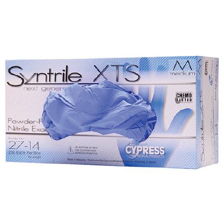 McKesson Medical Surgical Syntrile XTS Exam Glove Medium NonSterile Nitrile Standard Cuff Length Textured Fingertips Blue Chemo Tested - 27-14