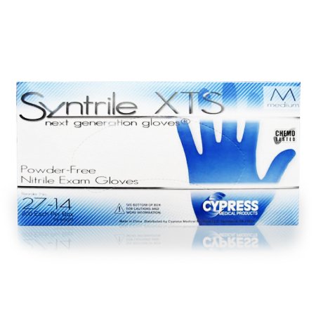 Syntrile XTS - Exam Glove Medium NonSterile Nitrile Standard Cuff Length Textured Fingertips Blue Chemo Tested - 27-14