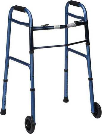 Mabis Healthcare Dual Release Folding Walker Aluminum Frame 250 lbs. Weight Capacity 32 to 38 Inch Height - 500-1045-0100