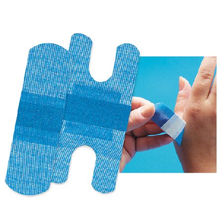 American White Cross - Metal Detectable Adhesive Strip 2 X 3 Inch Plastic Rectangle Blue Sterile - 16481