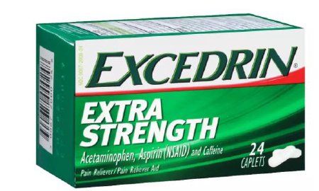 RJ General Excedrin Pain Relief 250 mg - 250 mg - 65 mg Strength Acetaminophen / Aspirin / Caffeine Caplet 50 per Box - 29728