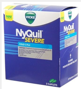 RJ General NyQuil Cold and Cough Relief 325 mg - 15 mg - 6.25 mg - 5 mg Strength Caplet 25 per Box - 29755