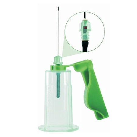 Greiner Bio-One VACUETTE Quickshield Complete Plus Blood Collection Needle with Holder 21 Gauge 1 Inch Needle Length Safety Needle Without Tubing Sterile - 450235