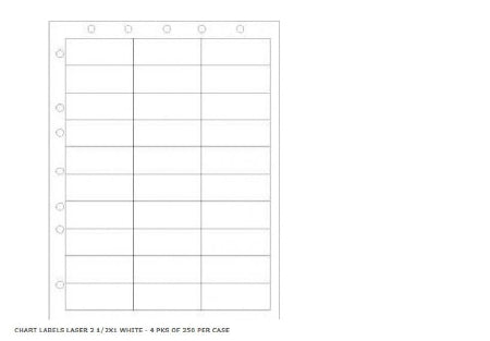 PDC Healthcare PDC Blank Label Printer Label Without Legend White 1 X 2-1/2 Inch - WBW-AX51