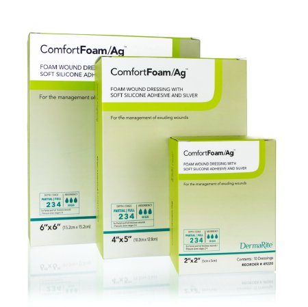 ComfortFoam/Ag - Silver Foam Dressing 6 X 6 Inch Square Sterile - 49660