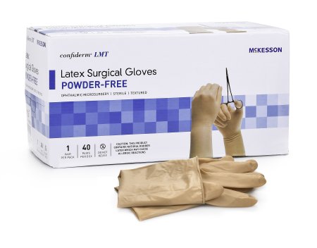 McKesson McKesson Confiderm LMT Surgical Glove Size 6.5 Sterile Latex Standard Cuff Length Textured Brown Not Chemo Approved - 14-32065