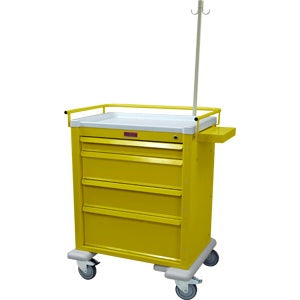 Harloff Universal Line Infection Control Cart Steel 4 Drawers Hammertone Navy - AL808K4