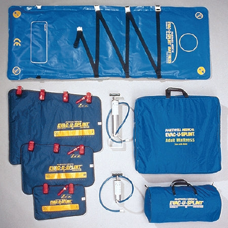 Hartwell Medical Evac-U-Splint Vacuum Splint System Vacuum Splint Vinyl - Covering / Polystyrene - Filling 11 X 11 X 24 Inch In Carry Case - EVS 9075-6C