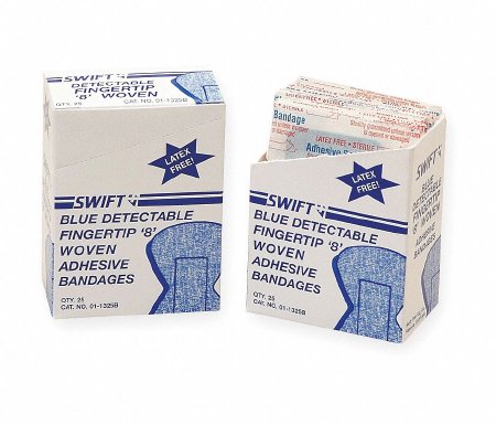 Honeywell Safety Products Metal Detectable Adhesive Strip 2-3/4 X 3-3/4 Inch Fabric Fingertip Blue Sterile - 011325B