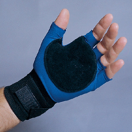 Impacto Protective Products IMPACTO Impact Glove with Wrist Support Half Finger Medium Black / Blue Left Hand - ER509-L-MED