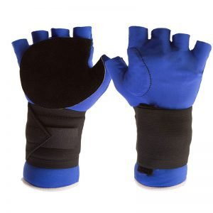 IMPACTO - Impact Glove with Wrist Support Half Finger Small Blue Right Hand - ER509-R-SML