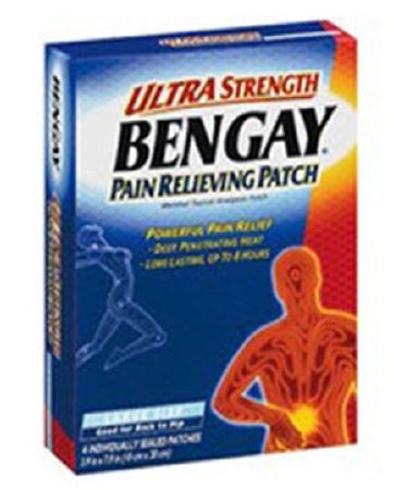 Johnson & Johnson Consumer Bengay Ultra Strength Topical Pain Relief 5% Strength Menthol Patch 4 per Box - 10074300081493