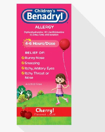 Johnson & Johnson Consumer Children's Benadryl Children's Allergy Relief 12.5 mg Strength Liquid 4 oz. - 30350580534046