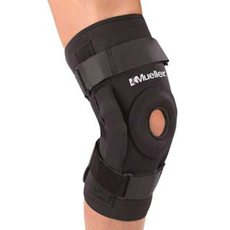 Mueller Sports Medicine Pro Level Hinged Knee Brace Deluxe Hinged Knee Support X-Large Hook and Loop Closure 21 to 22 Inch Thigh Circumference / 15 to 16 Inch Calf Circumference Left or Right Knee - B5333XL