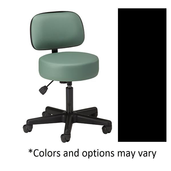 Clinton Industries. Stool Exam Standard Series Black 2.5" Casters Backrest 5 Leg Ea - 2135-21 BK