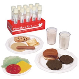 Nasco How Much Fat? Test Tube Display and Food Replica Set Test Tube Display - Part I (WA16053G) and Nasco Fats and Food Replica Kit - WA19652