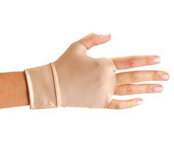 Occumitts Therapeutic - Support Gloves Fingerless Medium Wrist Length Hand Specific Pair Nylon / Spandex - 450N-4M