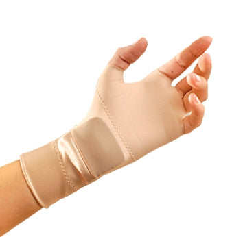 Occunomix International Occumitts Plus Therapeutic Support Glove Fingerless Medium Over-the-Wrist Hand Specific Pair Nylon / Spandex - 451-4