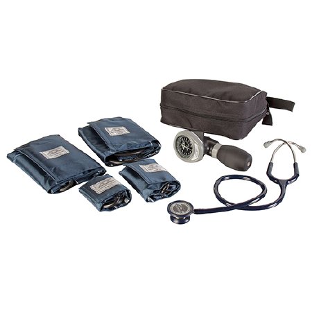 ADC - Aneroid Sphygmomanometer Combo Kit Palm Hand Held Adult Size Nylon Cuff Stethoscope - 20-0057