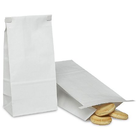Uline - Reclosable Bakery Bag 4-3/4 X 3-1/4 X 11 Inch Clay Coated Paper / Poly White Tab-Lock Closure - S-6907