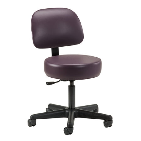 Clinton Industries Key Series Exam Stool Upholstered Back Pneumatic Height Adjustment 5 Casters Country Mist - 21335-1-C