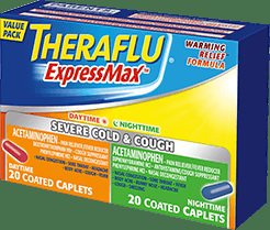 Glaxo Smith Kline Theraflu ExpressMax Cold and Cough Relief 325 mg - 10 mg - 5 mg Strength Tablet 20 per Box - 67813620