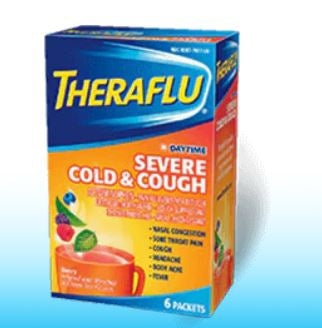 Glaxo Smith Kline Theraflu Cold and Cough Relief 650 mg - 20 mg - 10 mg Strength Powder 6 per Box - 67791706
