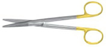 Miltex Padgett Facelift Scissors Rees 7-3/4 Inch Length OR Grade Stainless Steel (German) / Tungsten Carbide NonSterile Finger Ring Handle Curved Blade - P6564