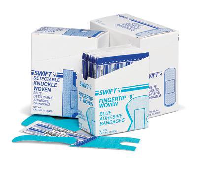 Honeywell Safety Products Adhesive Strip 2-1/2 X 3-1/4 Inch Fabric Fingertip Blue Sterile - 17700