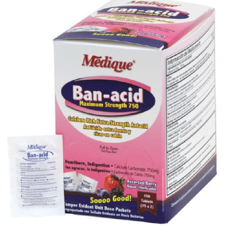 Medique Products Ban-Acid Antacid 750 mg Strength Chewable Tablet 100 per Bottle - 28536