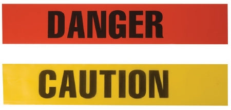 Safety Flag Safety Flag Pre-Printed Label Warning Label Danger | Caution Red 3 Inch X 1000 Foot - CBT3-3