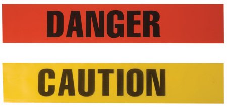 Safety Flag - Pre-Printed Label Warning Label Yellow Tape Caution Black 3 X 1000 Inch - CBT3F-3