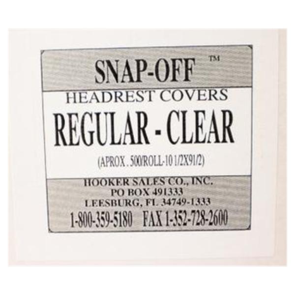 Hooker Sales Co Cover Headrest Regular 9.5 In X 10.5 In Clear Plastic 500/Rl, 12 Bx/Ca - 1072981