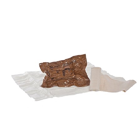 Blast - Trauma Pressure Dressing with Wrap 6-1/2 Inch X 1.6 Yard Standard Compression Hook and Loop Closure Tan / White 20 X 20 Inch Pad Sterile - BLAST