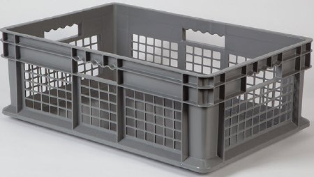 Health Care Logistics - Storage Crate Gray Polyethylene 8-1/4 X 15-3/4 X 23-3/4 Inch - 1661G
