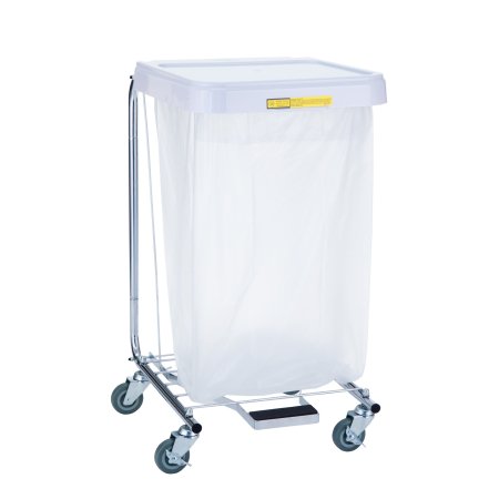 R & B Wire Products - Hamper Stand Medium Duty Square Opening Foot Pedal Self-Closing Lid - 692/32