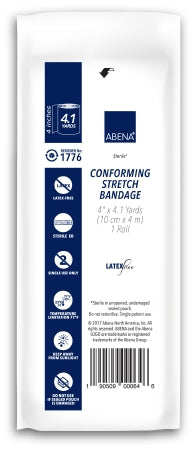 Abena North America Abena Conforming Bandage Cotton 1-Ply 4 Inch X 4-1/10 Yard Roll Shape Sterile - 1776