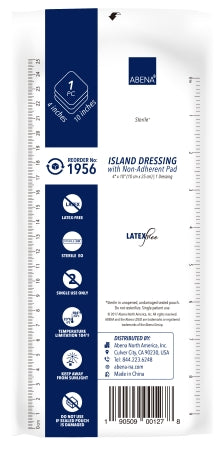 Abena North America Abena Adhesive Dressing 4 X 10 Inch NonWoven Gauze Rectangle White Sterile - 1956