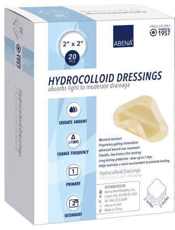 Abena North America Abena Hydrocolloid Dressing 2 X 2 Inch Square Sterile - 1957