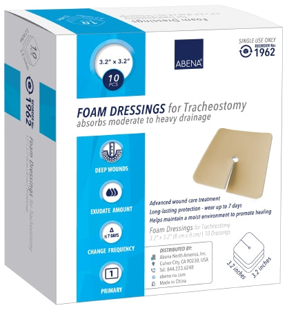 Abena North America Abena Foam Dressing 3-1/5 X 3-1/5 Inch Fenestrated Square Without Border Sterile - 1962