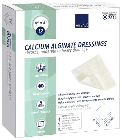 Abena North America Abena Calcium Alginate Dressing 4 X 4 Inch Square Calcium Alginate Sterile - 2615