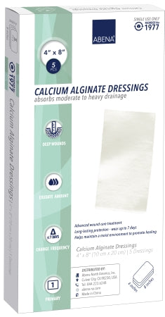 Abena North America Abena Calcium Alginate Dressing 4 X 8 Inch Rectangle Calcium Alginate Sterile - 1977