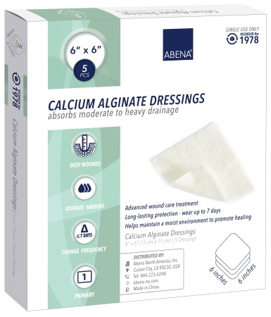 Abena North America Abena Calcium Alginate Dressing 6 X 6 Inch Square Calcium Alginate Sterile - 1978