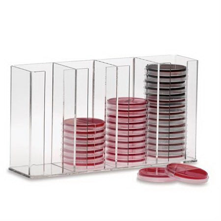 Market Lab - Media Plate Holder Rack 4 X 9 X 16 Inch Clear Acrylic 4 Place Capacity - 7115