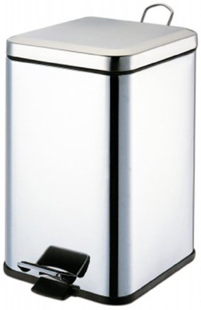 Graham-Field Grafco Trash Can 21 Quart Square Silver Stainless Steel Step On - 8359